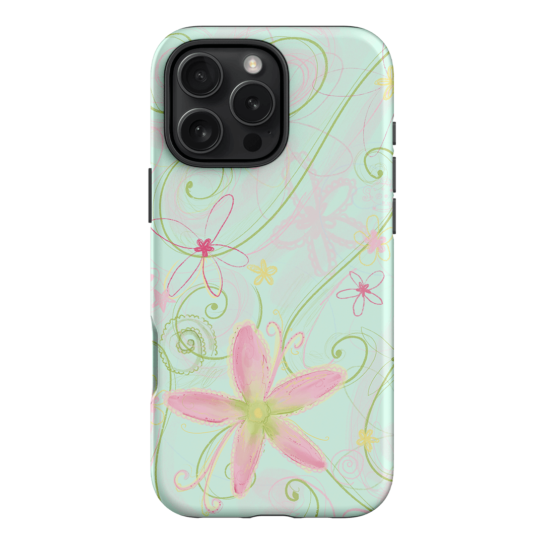 Swirl Blue Printed Phone Cases iPhone 16 Pro Max / Armoured by Kayla Carr - The Dairy