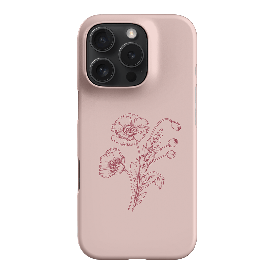 Blush Poppies Printed Phone Cases iPhone 16 Pro / Snap by Typoflora - The Dairy