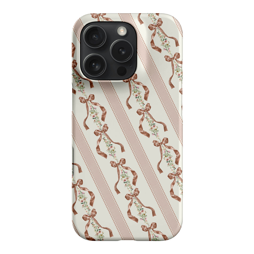 Bow Stripe Printed Phone Cases iPhone 16 Pro / Snap by Veronica Tucker - The Dairy