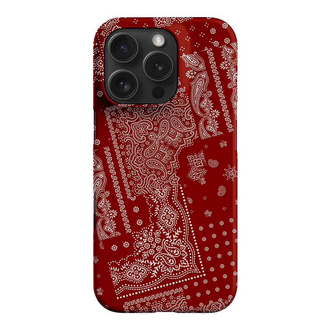Paisley Crimson Printed Phone Cases iPhone 16 Pro / Snap by The Dairy - The Dairy