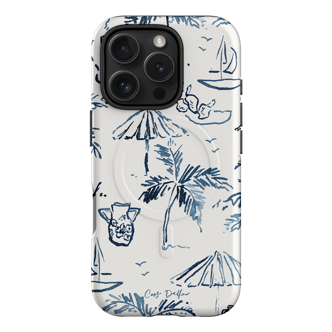 Balmy Blue Printed Phone Cases iPhone 16 Pro / Armoured MagSafe by Cass Deller - The Dairy