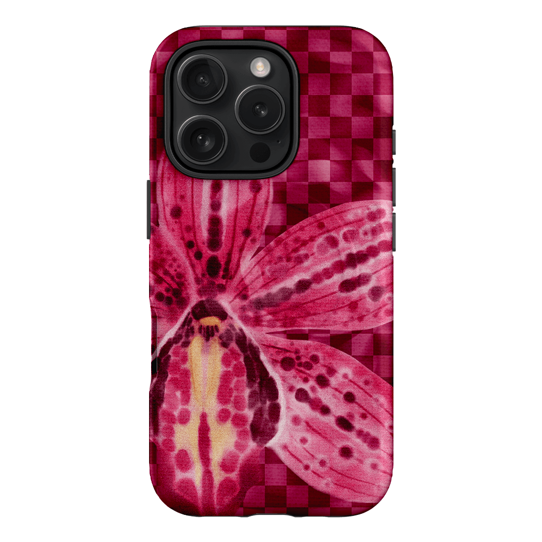 Check Orchid Printed Phone Cases iPhone 16 Pro / Armoured MagSafe by Sally Hungerford - The Dairy