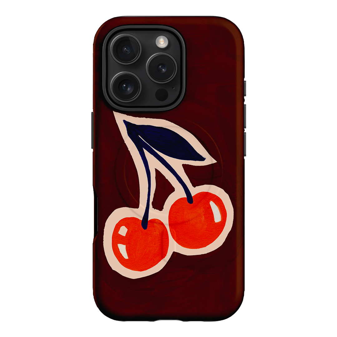 Cherries Printed Phone Cases iPhone 16 Pro / Armoured MagSafe by Studio Bon - The Dairy