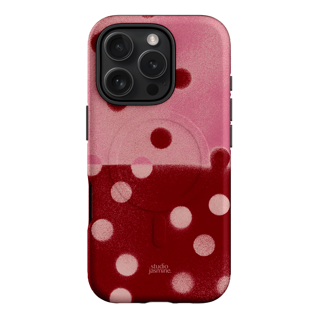 Cherry Polka Dot Printed Phone Cases iPhone 16 Pro / Armoured MagSafe by Jasmine Dowling - The Dairy