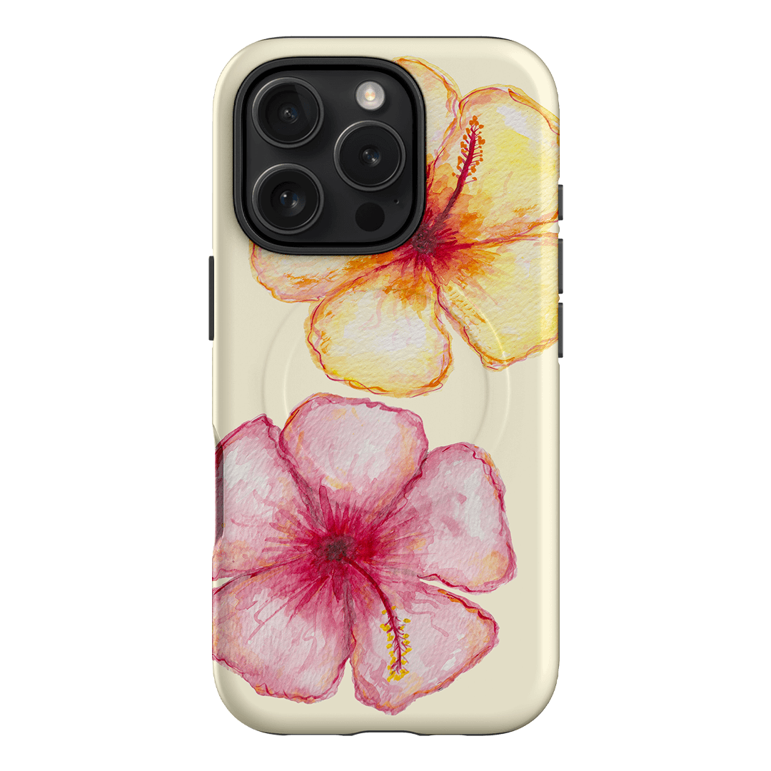 Hibiscus Flower Yellow Printed Phone Cases iPhone 16 Pro / Armoured MagSafe by BG. Studio - The Dairy