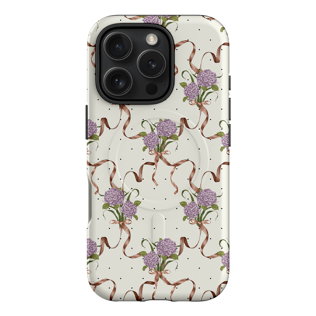 Hydrangea Ribbon Printed Phone Cases iPhone 16 Pro / Armoured MagSafe by Veronica Tucker - The Dairy