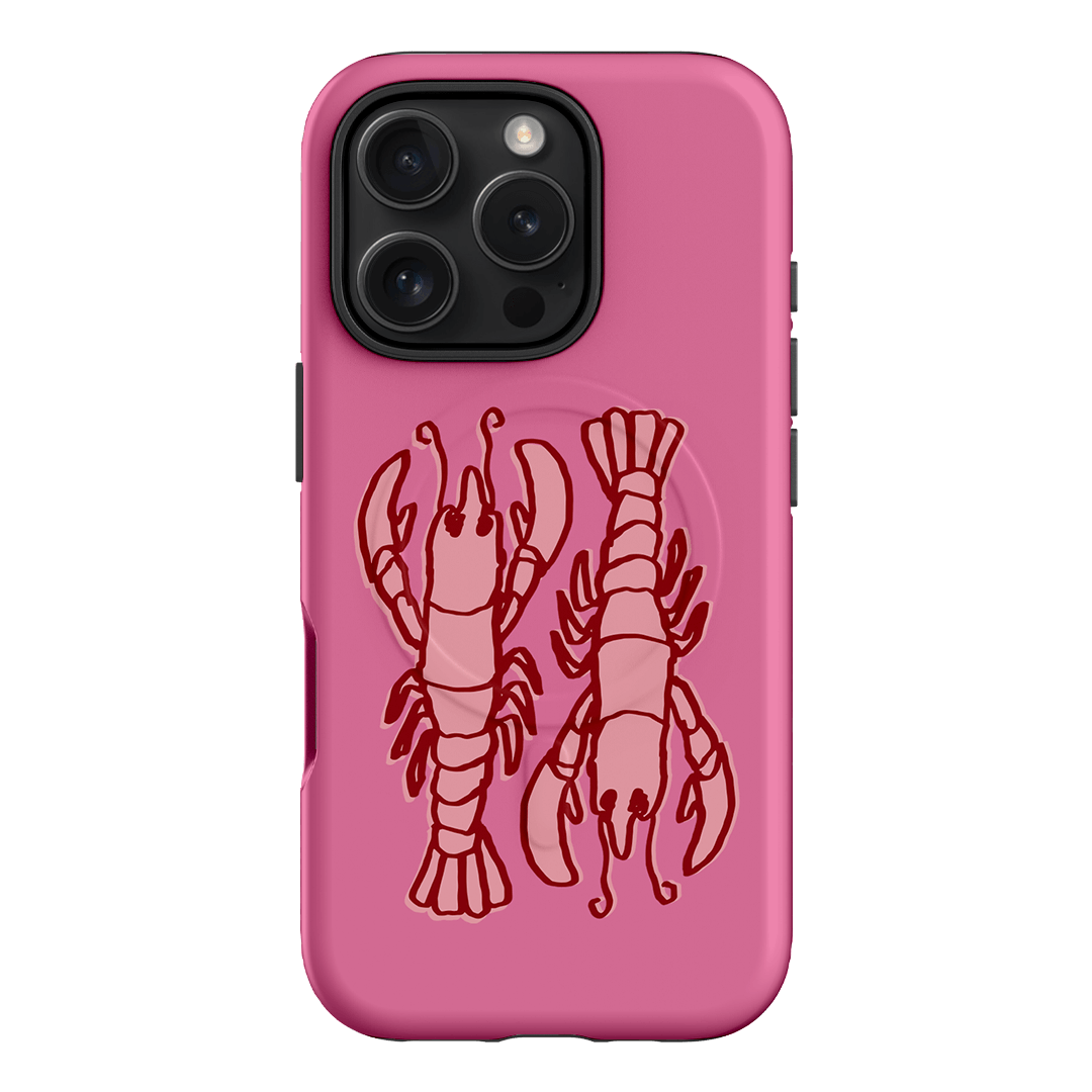 Lobster Love Pink Printed Phone Cases iPhone 16 Pro / Armoured MagSafe by The Dairy - The Dairy