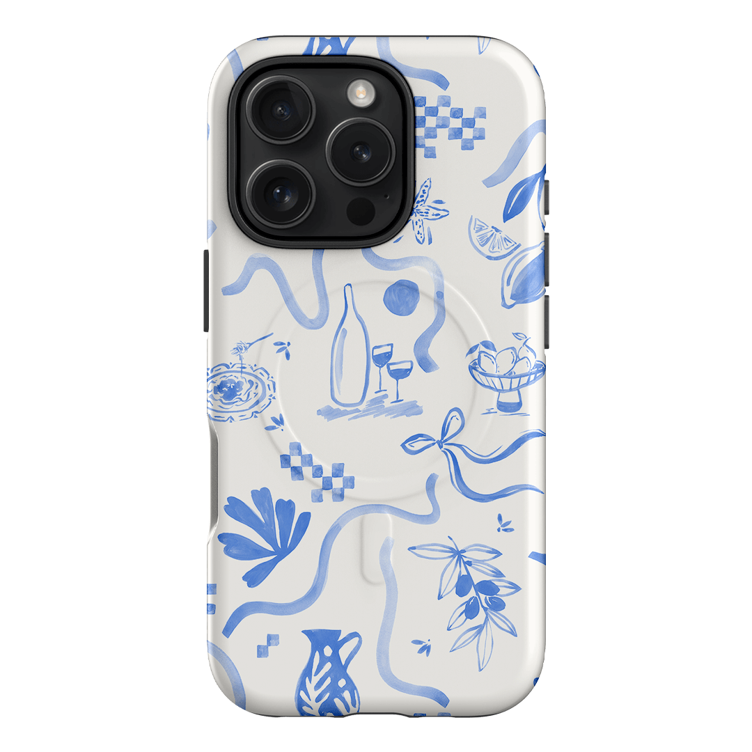 Mediterranean Wave Printed Phone Cases iPhone 16 Pro / Armoured MagSafe by Charlie Taylor - The Dairy