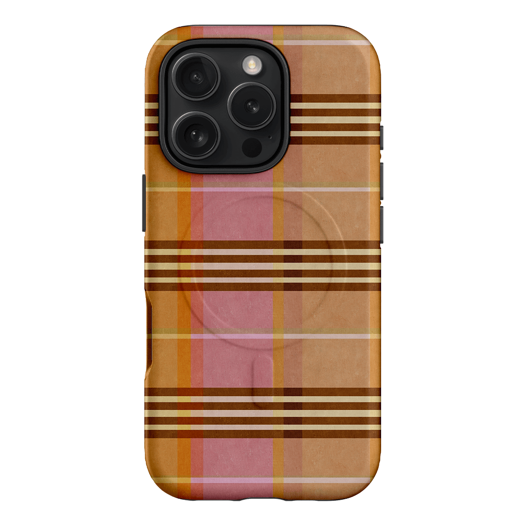 Peachy Plaid Printed Phone Cases iPhone 16 Pro / Armoured MagSafe by Fenton & Fenton - The Dairy