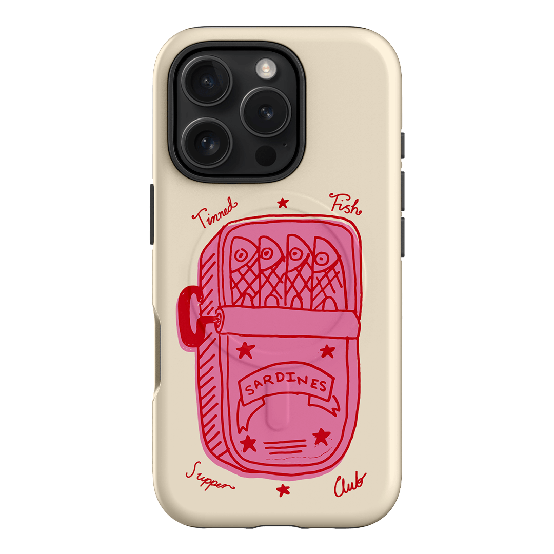 Sardine Social Red Printed Phone Cases iPhone 16 Pro / Armoured MagSafe by The Dairy - The Dairy