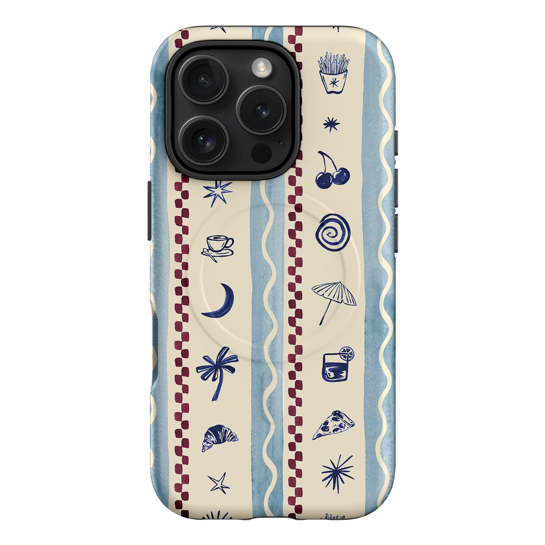 Summer Snacks Blue Printed Phone Cases iPhone 16 Pro / Armoured MagSafe by Charlie Taylor - The Dairy