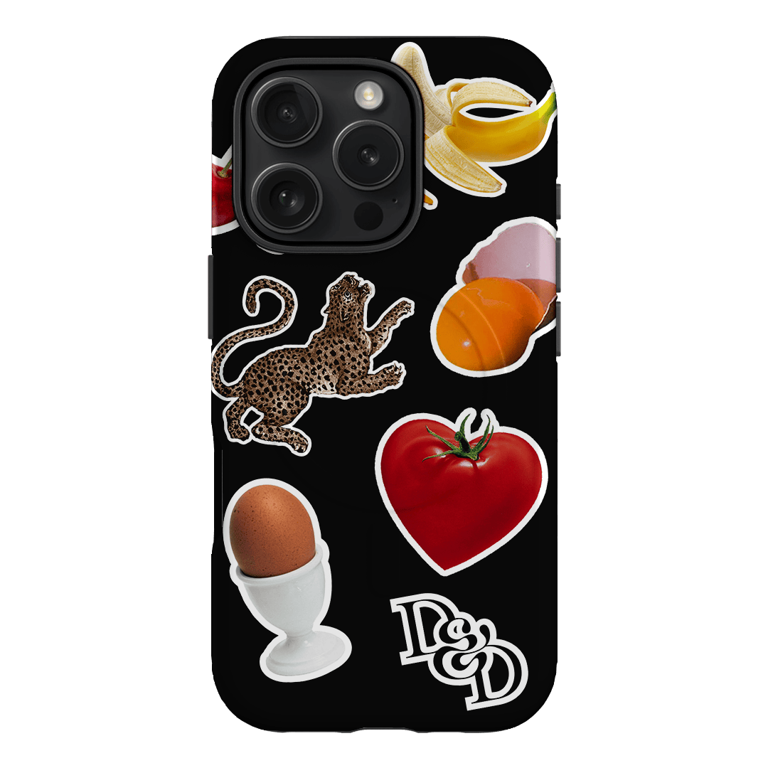 Sunday Stickers Black Printed Phone Cases by Desmond & Dempsey - The Dairy