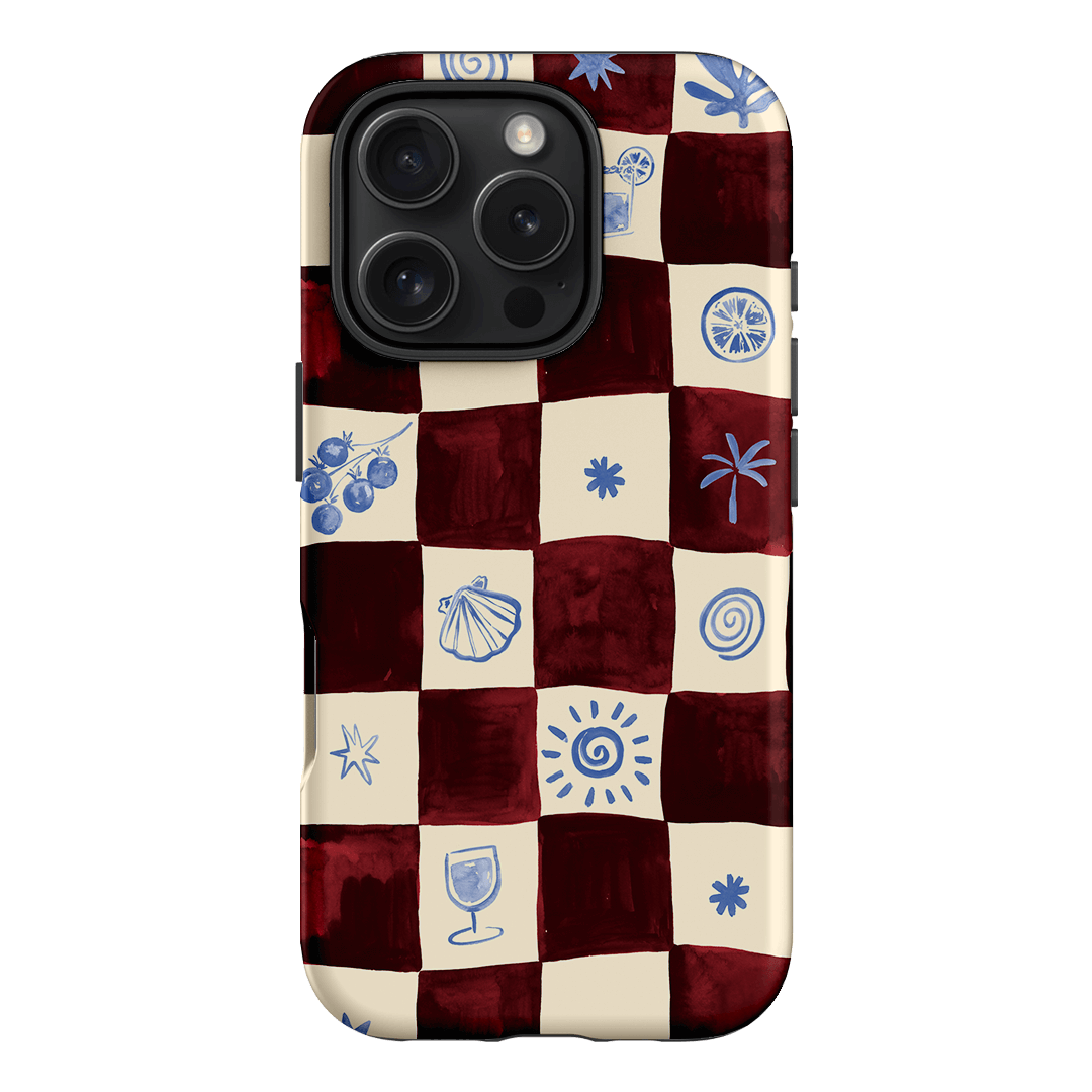 Afternoon Mezze Maroon Printed Phone Cases iPhone 16 Pro / Armoured by Charlie Taylor - The Dairy