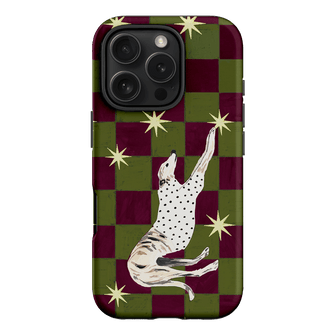 Check Greyhound Green Printed Phone Cases iPhone 16 Pro / Armoured by Lisa Hu - The Dairy