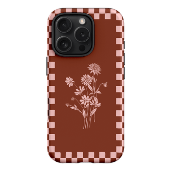 Dahlia Check Printed Phone Cases iPhone 16 Pro / Armoured by Typoflora - The Dairy