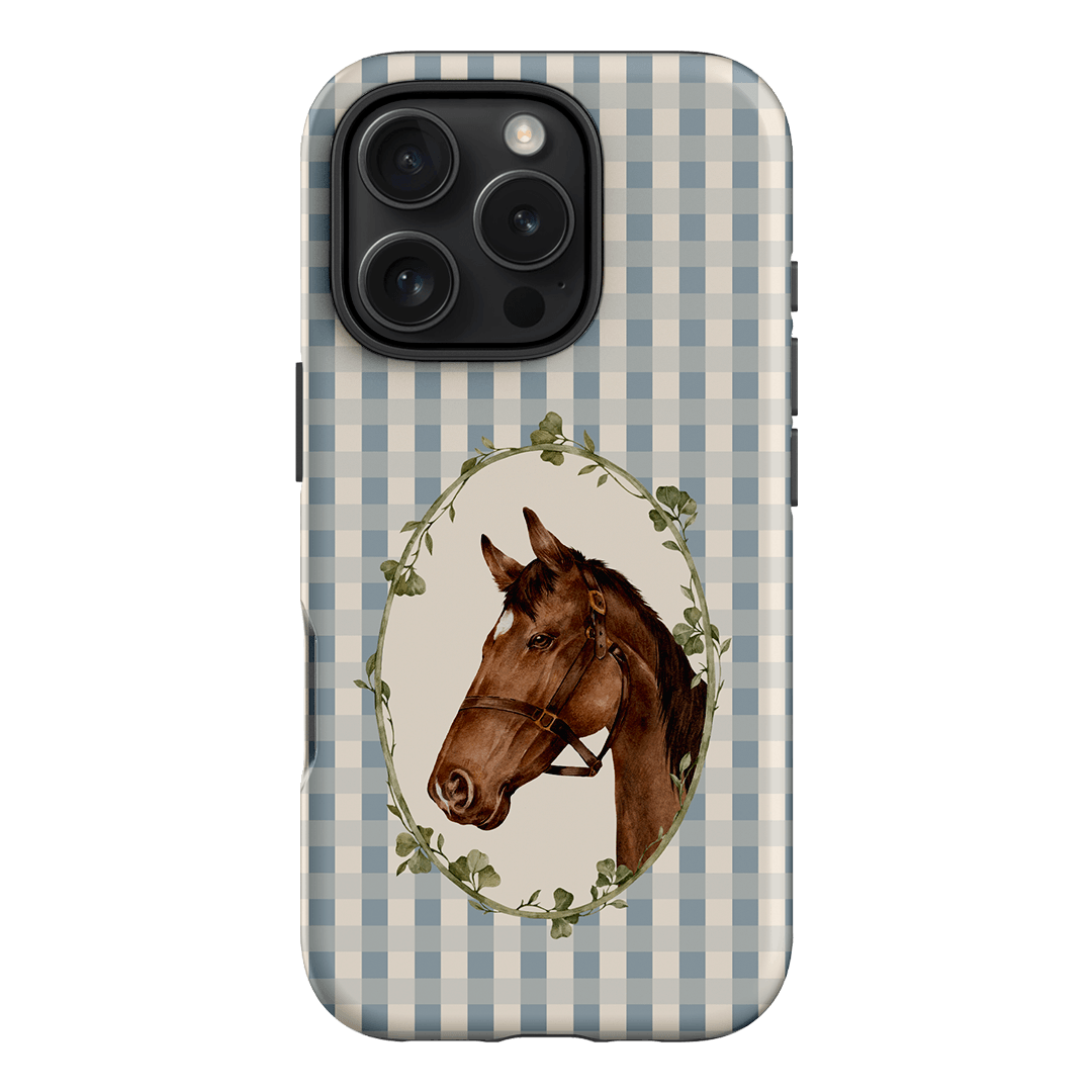 Gingham Horse Printed Phone Cases iPhone 16 Pro / Armoured by Kasiags Art - The Dairy