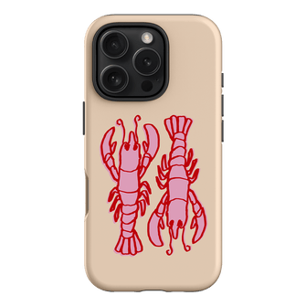 Lobster Love Peach Printed Phone Cases iPhone 16 Pro / Armoured by The Dairy - The Dairy