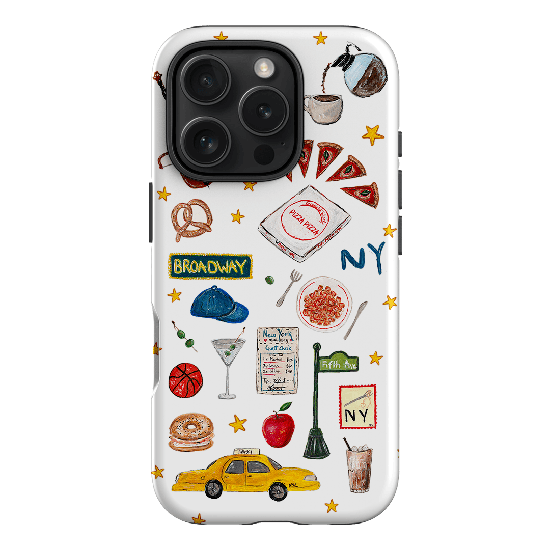 NYC White Printed Phone Cases iPhone 16 Pro / Armoured by BG. Studio - The Dairy