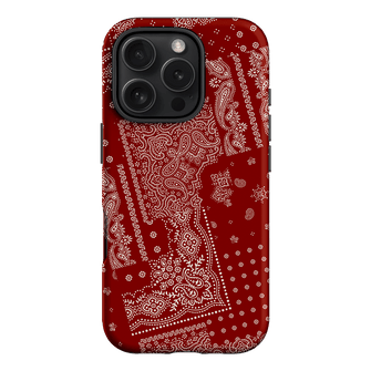 Paisley Crimson Printed Phone Cases iPhone 16 Pro / Armoured by The Dairy - The Dairy