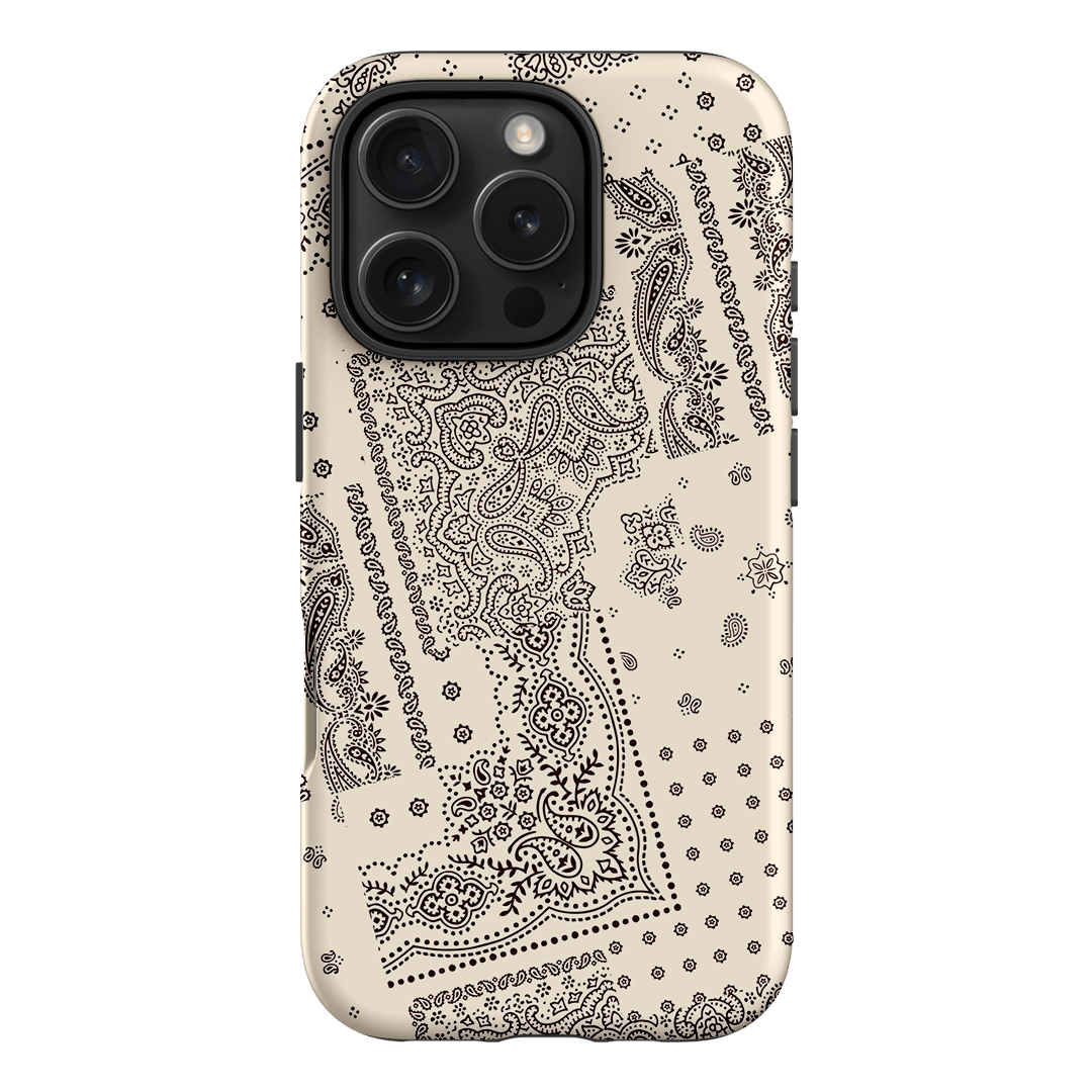Paisley Ecru Printed Phone Cases iPhone 16 Pro / Armoured by The Dairy - The Dairy