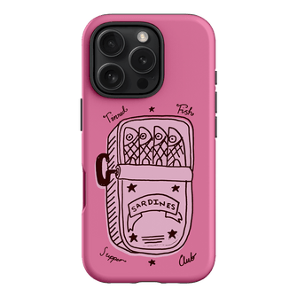 Sardine Social Pink Printed Phone Cases iPhone 16 Pro / Armoured by The Dairy - The Dairy