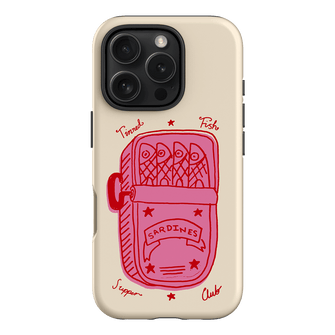 Sardine Social Red Printed Phone Cases iPhone 16 Pro / Armoured by The Dairy - The Dairy