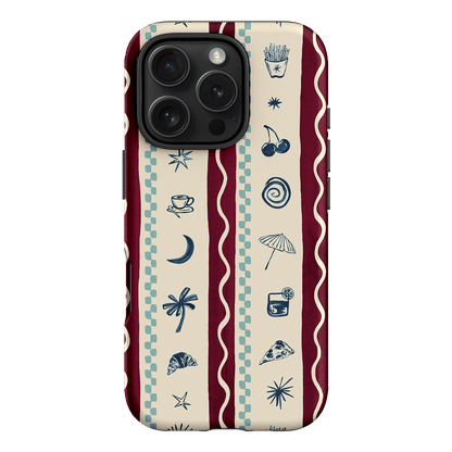 Summer Snacks Burgundy Printed Phone Cases iPhone 16 Pro / Armoured by Charlie Taylor - The Dairy