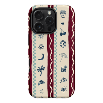 Summer Snacks Burgundy Printed Phone Cases iPhone 16 Pro / Armoured by Charlie Taylor - The Dairy
