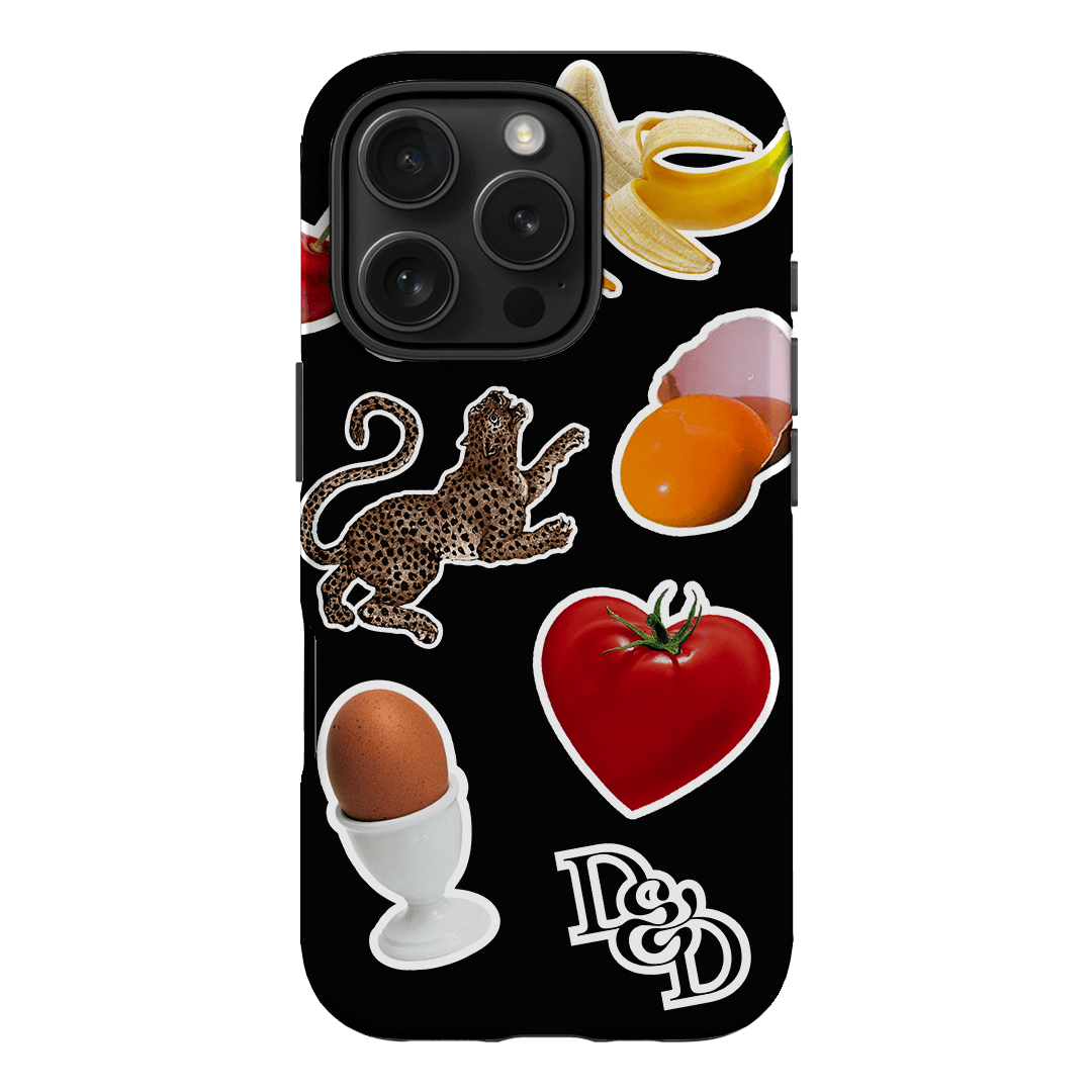 Sunday Stickers Black Printed Phone Cases by Desmond & Dempsey - The Dairy