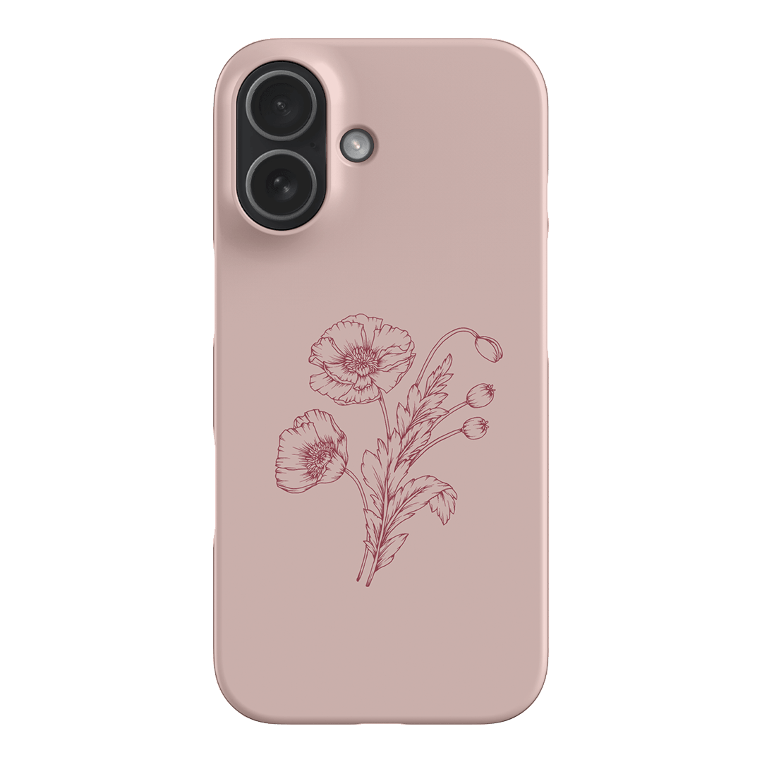 Blush Poppies Printed Phone Cases iPhone 17 / Snap by Typoflora - The Dairy