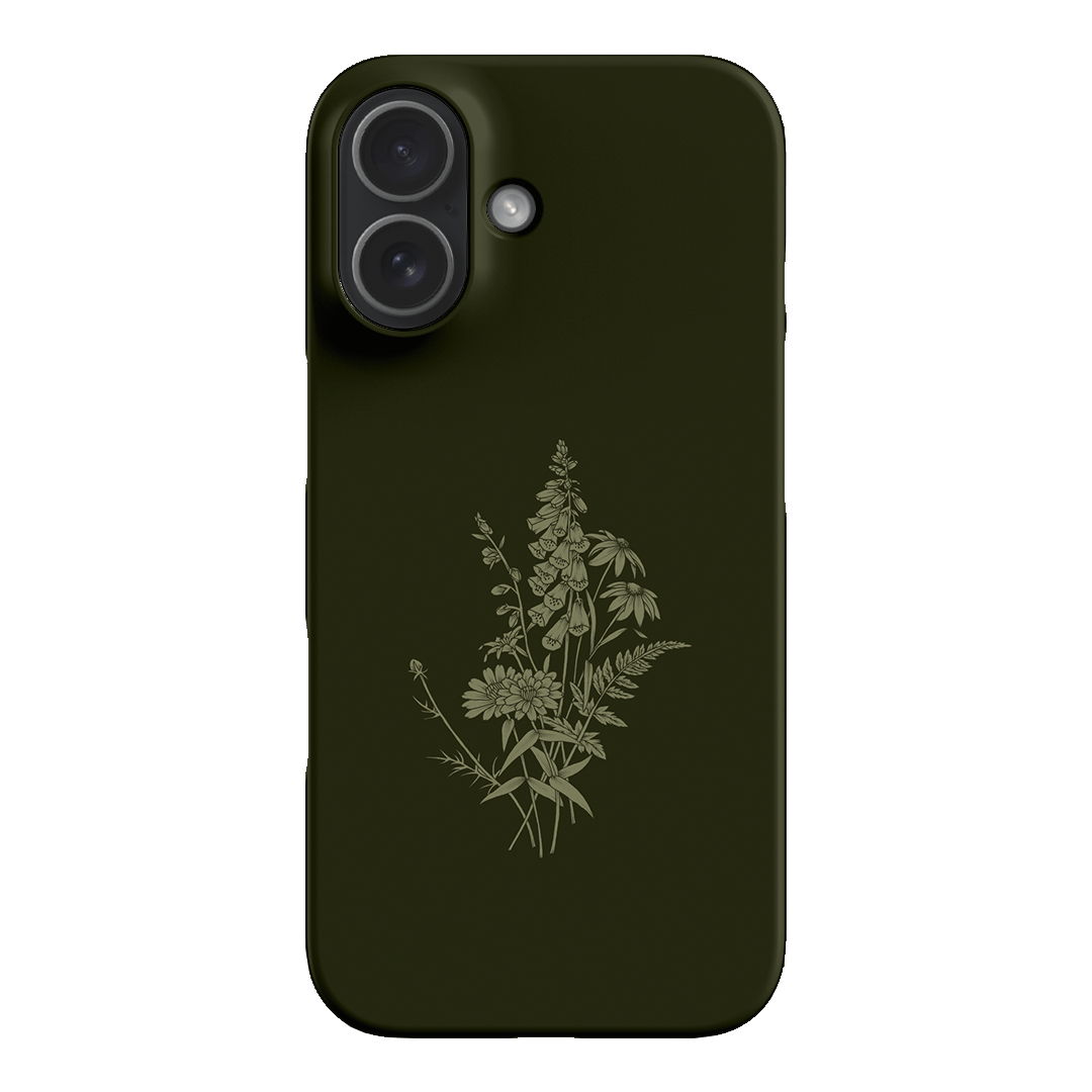 Wildflowers Olive Printed Phone Cases iPhone 17 / Snap by Typoflora - The Dairy