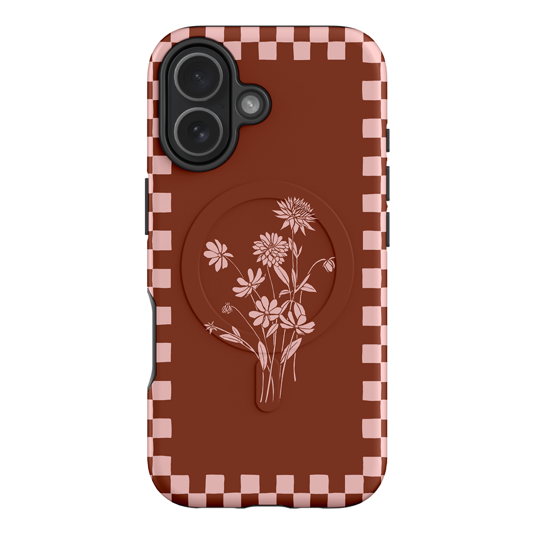 Dahlia Check Printed Phone Cases iPhone 17 / Armoured MagSafe by Typoflora - The Dairy