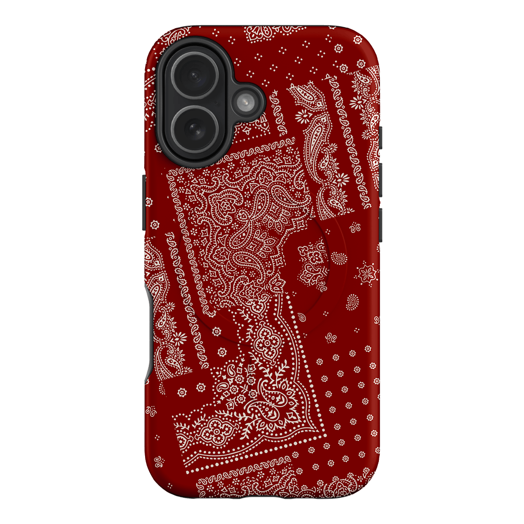 Paisley Crimson Printed Phone Cases iPhone 17 / Armoured MagSafe by The Dairy - The Dairy