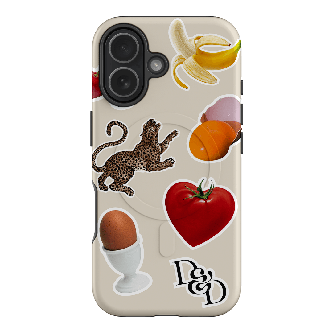 Sunday Stickers Cream Printed Phone Cases iPhone 17 / Armoured MagSafe by Desmond & Dempsey - The Dairy