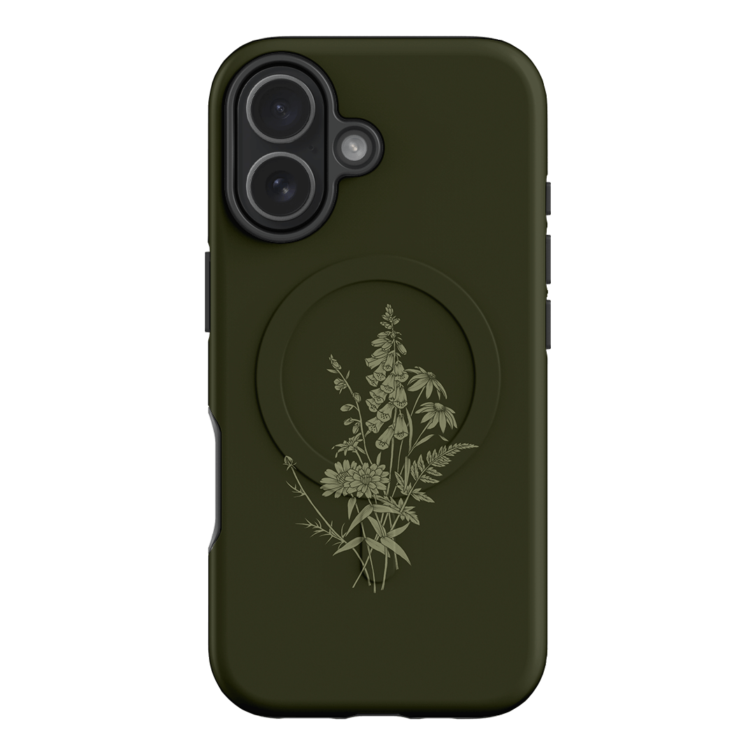 Wildflowers Olive Printed Phone Cases iPhone 17 / Armoured MagSafe by Typoflora - The Dairy