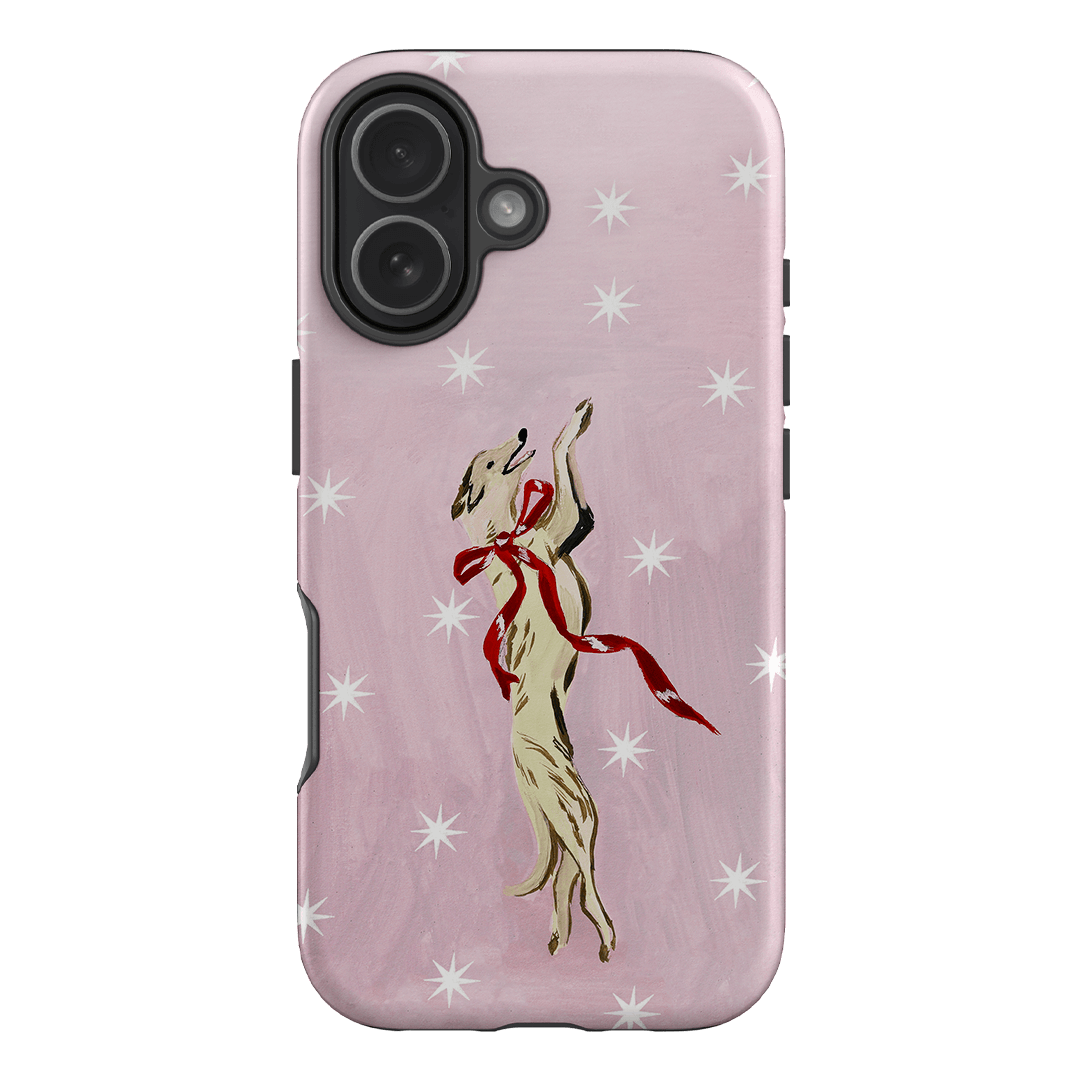 Pink Bow Hound Printed Phone Cases iPhone 17 / Armoured by Lisa Hu - The Dairy