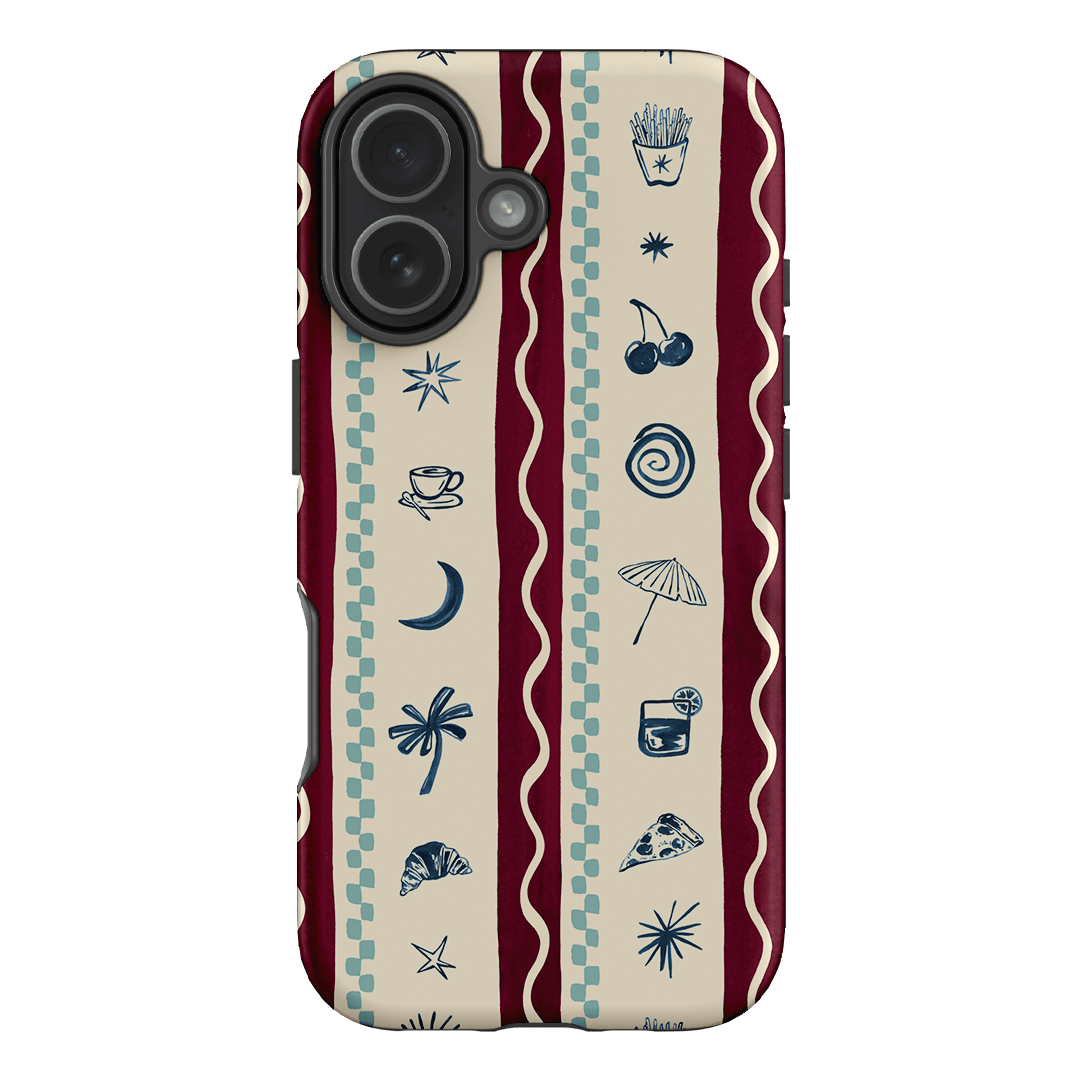 Summer Snacks Burgundy Printed Phone Cases iPhone 17 / Armoured by Charlie Taylor - The Dairy