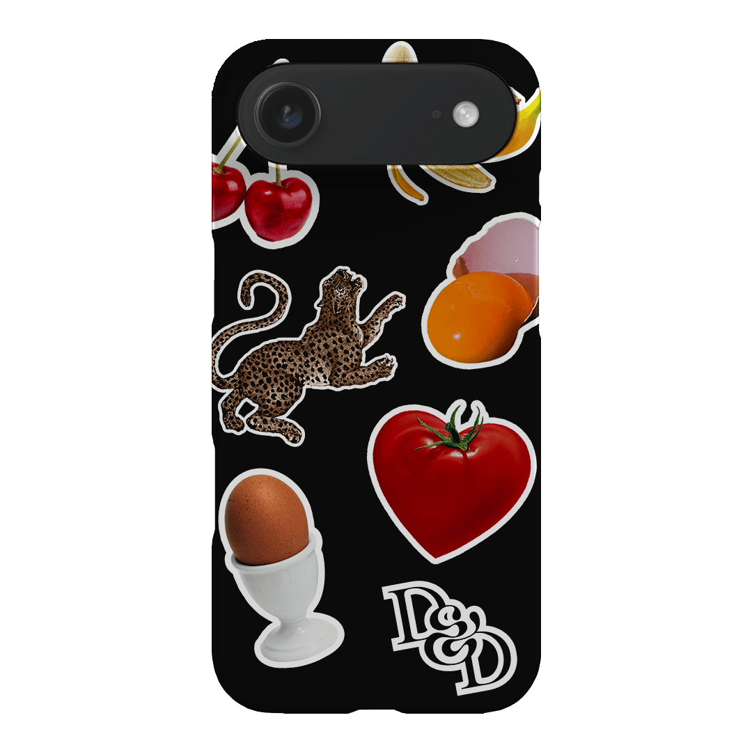 Sunday Stickers Black Printed Phone Cases by Desmond & Dempsey - The Dairy