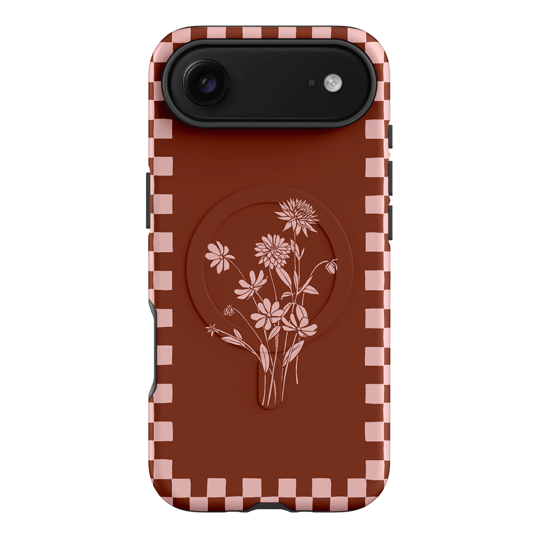 Dahlia Check Printed Phone Cases iPhone 17 Air / Armoured MagSafe by Typoflora - The Dairy