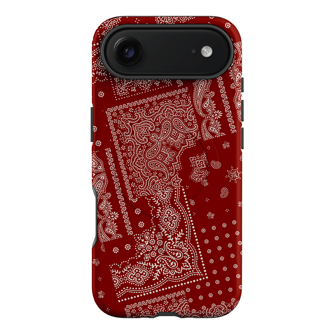 Paisley Crimson Printed Phone Cases iPhone 17 Air / Armoured MagSafe by The Dairy - The Dairy