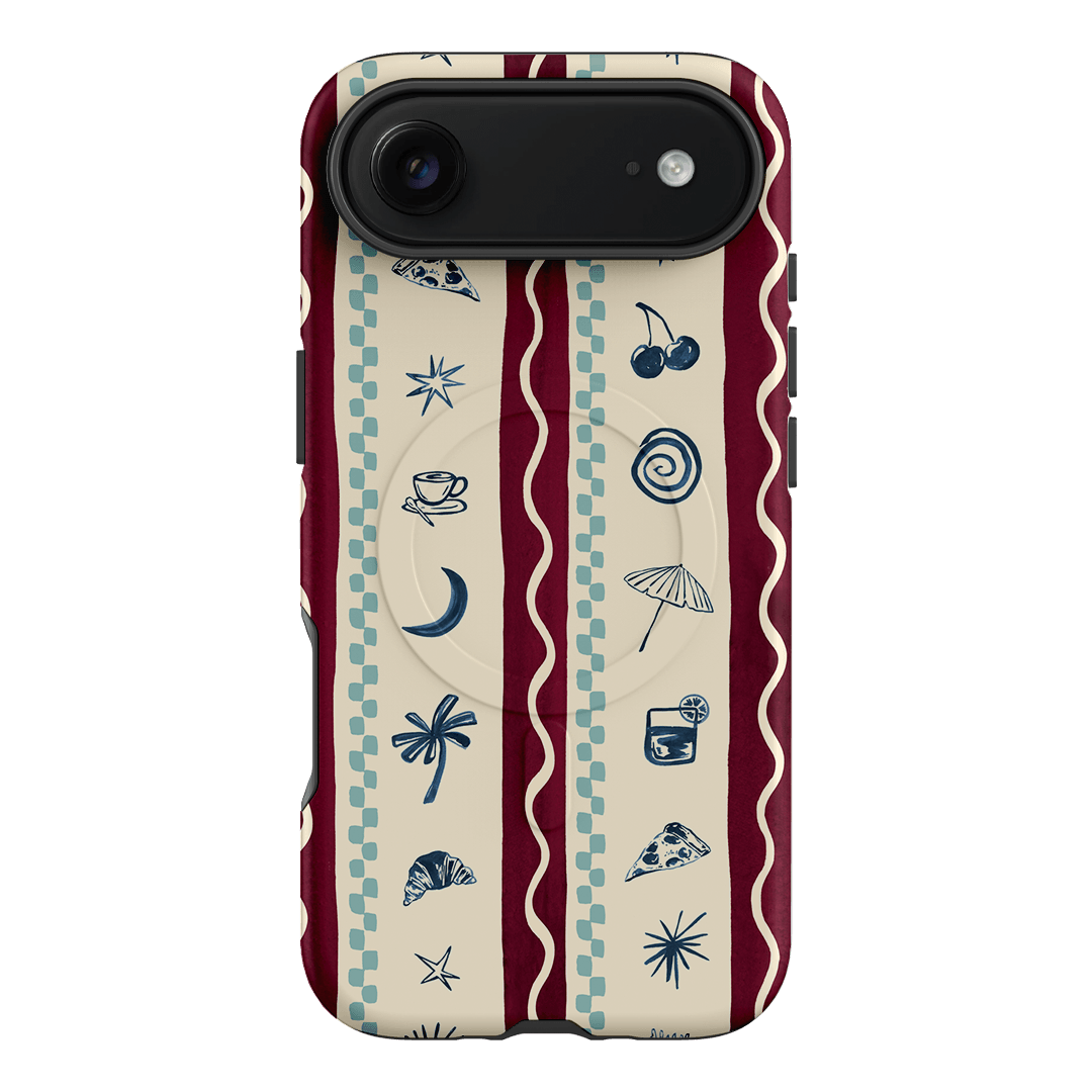 Summer Snacks Burgundy Printed Phone Cases iPhone 17 Air / Armoured MagSafe by Charlie Taylor - The Dairy