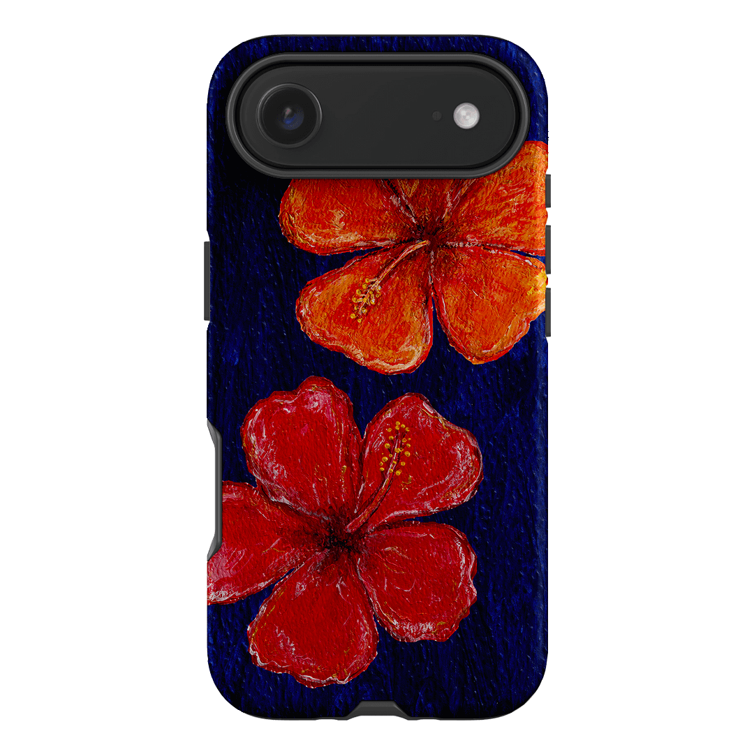 Hibiscus Flower Deep Blue Printed Phone Cases iPhone 17 Air / Armoured by BG. Studio - The Dairy