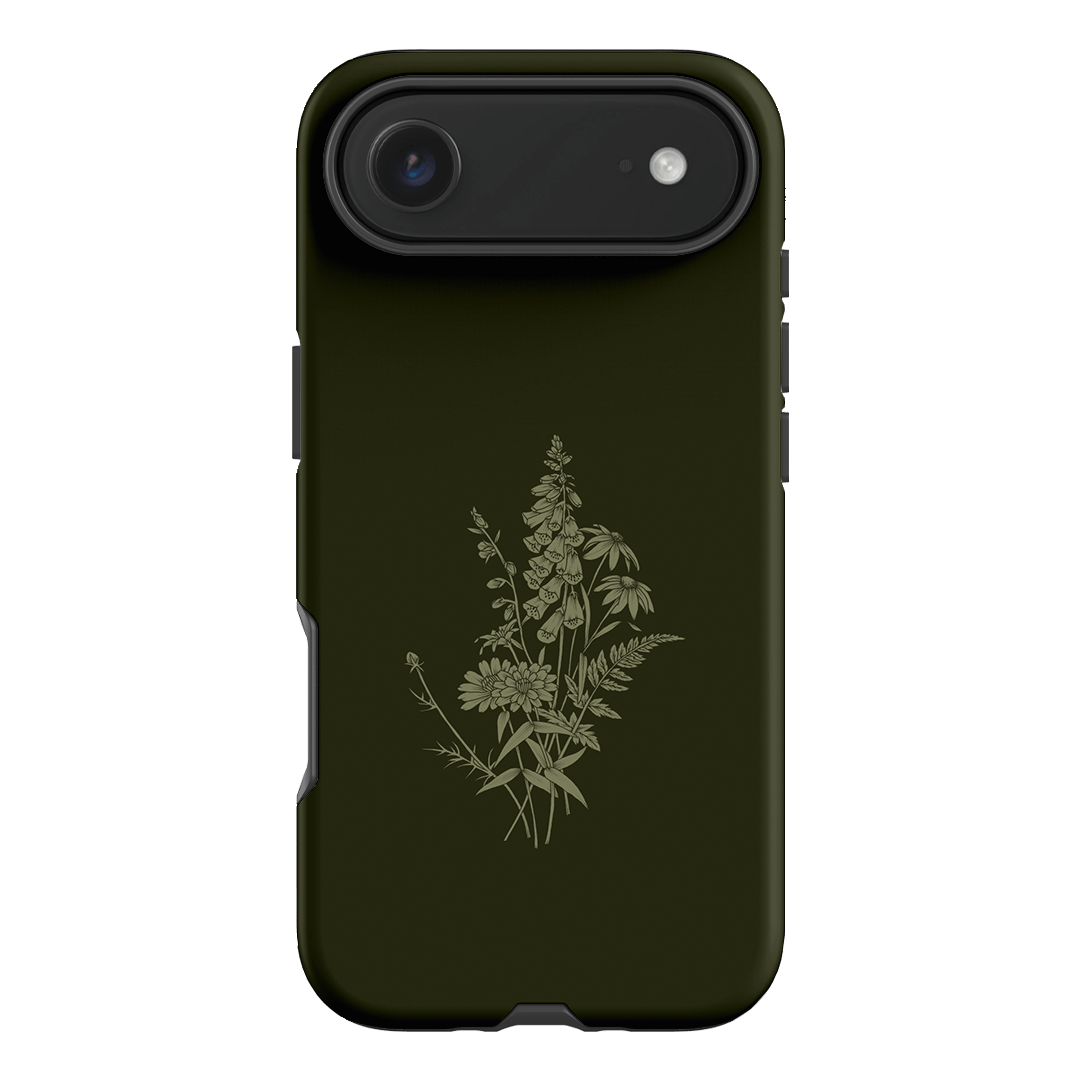 Wildflowers Olive Printed Phone Cases iPhone 17 Air / Armoured by Typoflora - The Dairy