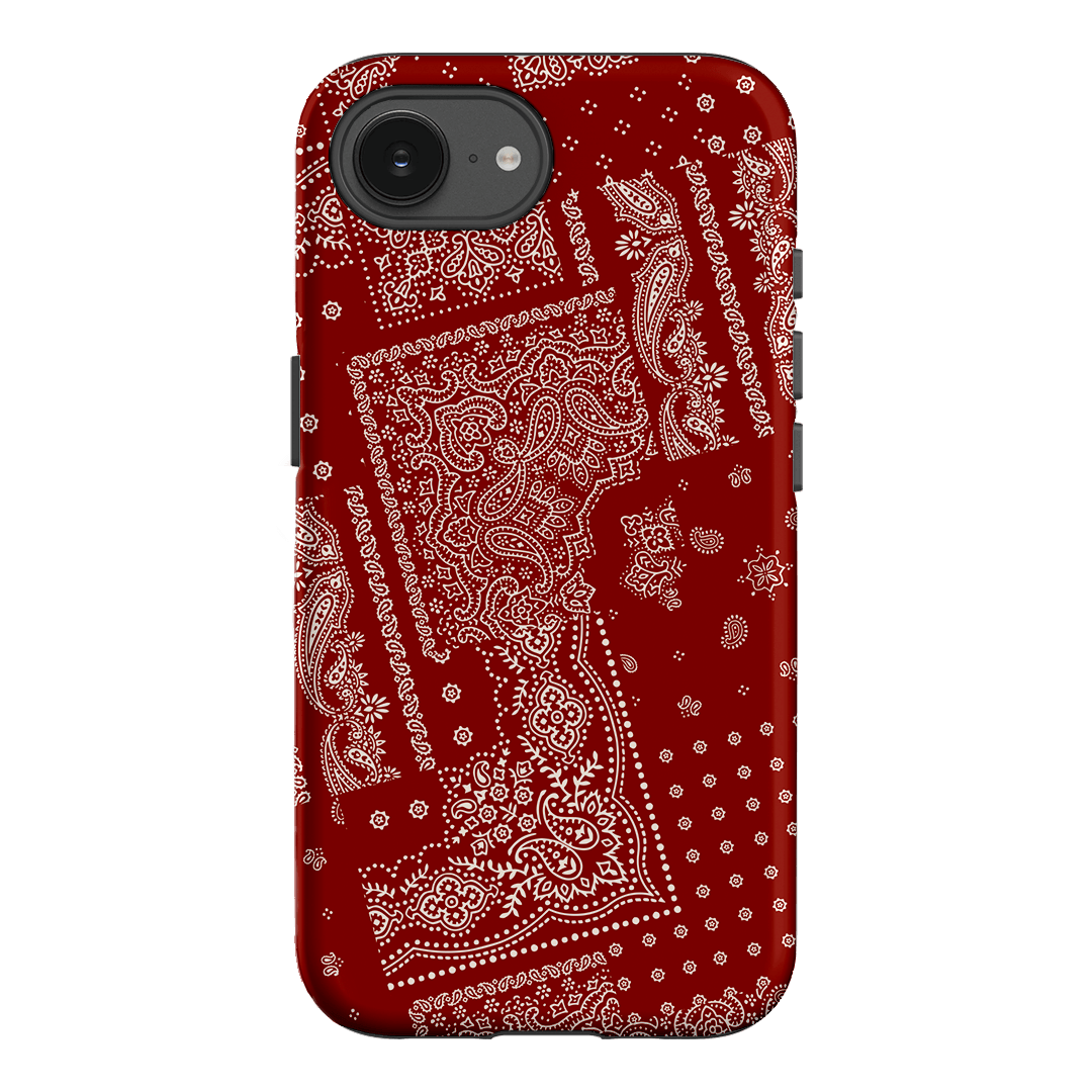 Paisley Crimson Printed Phone Cases iPhone 17E / Armoured by The Dairy - The Dairy