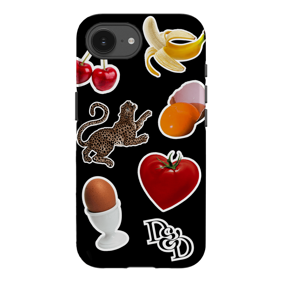 Sunday Stickers Black Printed Phone Cases by Desmond & Dempsey - The Dairy