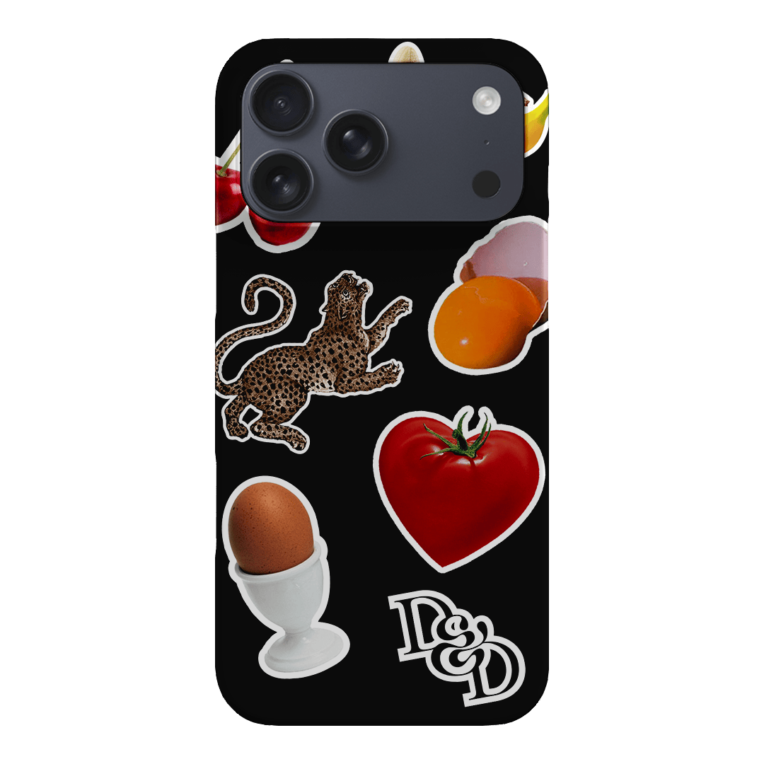 Sunday Stickers Black Printed Phone Cases by Desmond & Dempsey - The Dairy