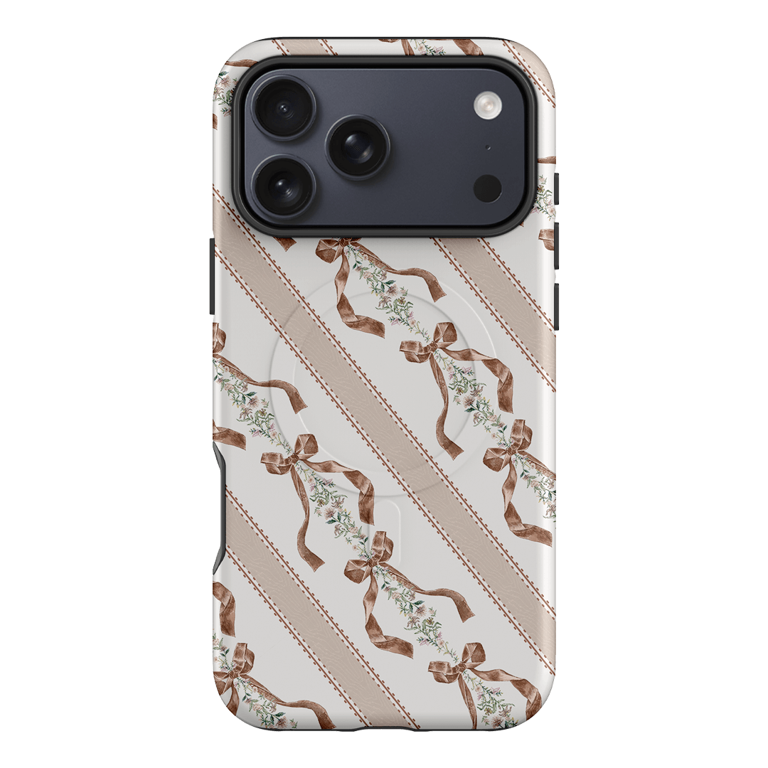 Bow Stripe Printed Phone Cases iPhone 17 Pro Max / Armoured MagSafe by Veronica Tucker - The Dairy