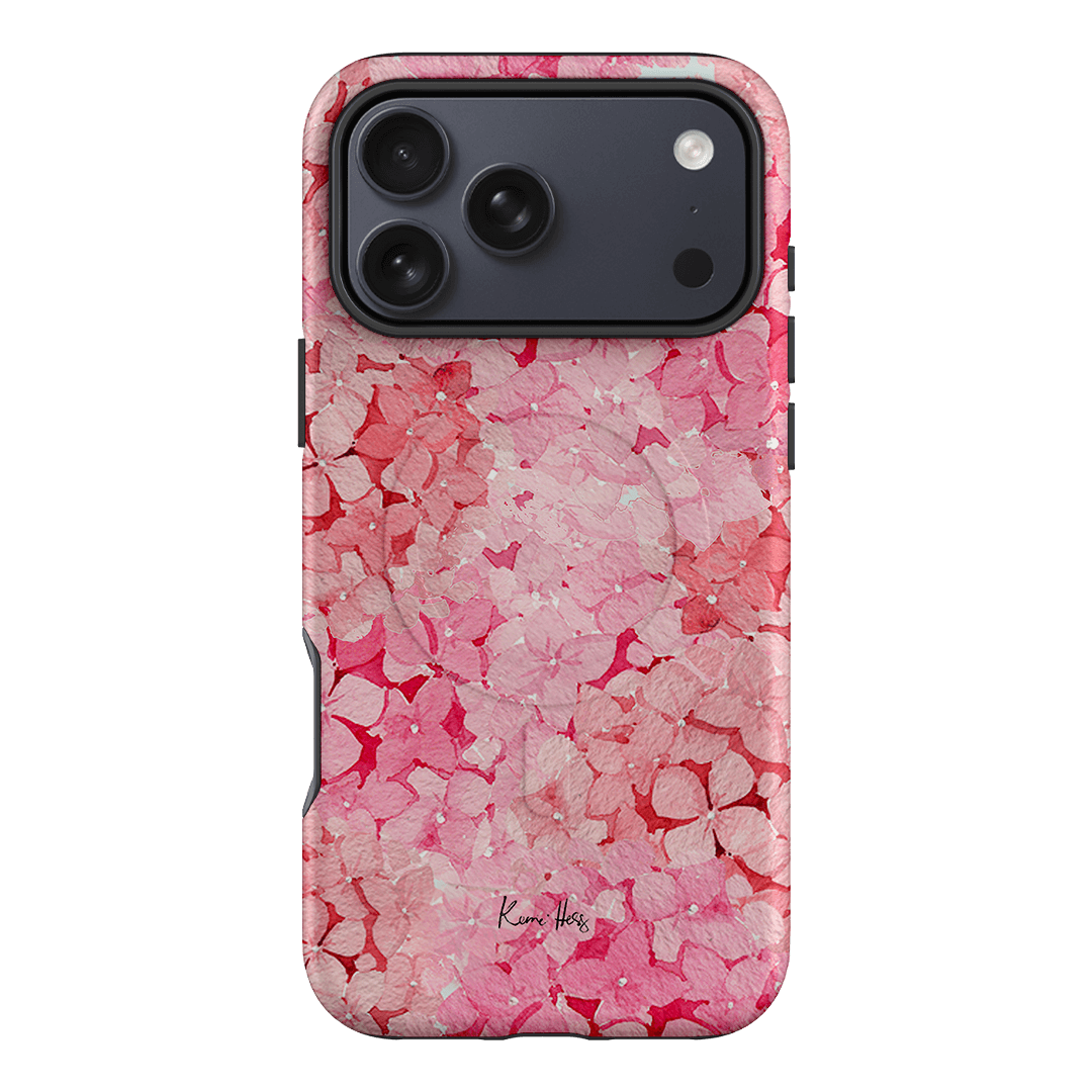 Hydrangea Pink Printed Phone Cases iPhone 17 Pro Max / Armoured MagSafe by Kerrie Hess - The Dairy
