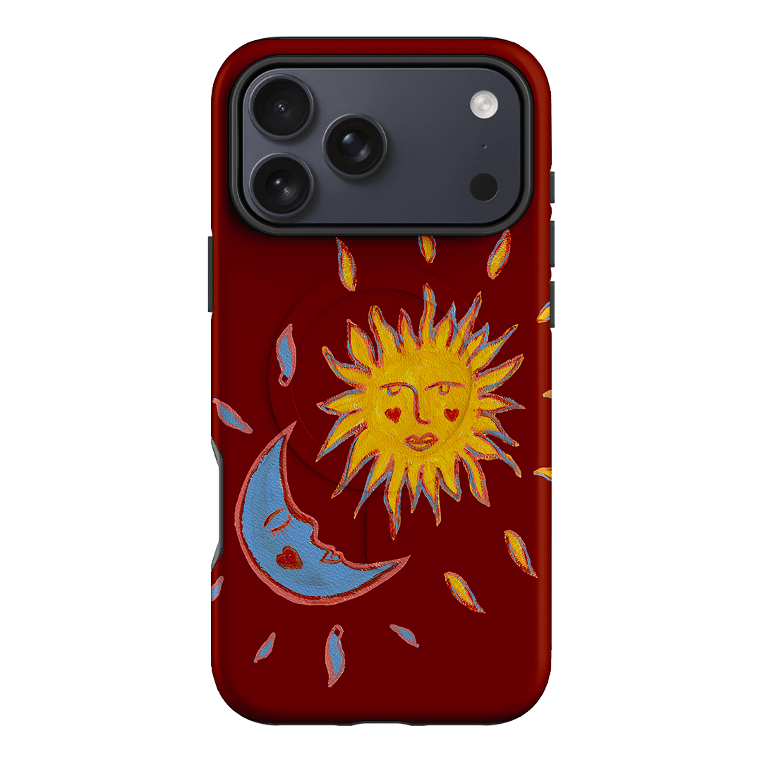 Sun & Moon Red Printed Phone Cases iPhone 17 Pro Max / Armoured MagSafe by BG. Studio - The Dairy