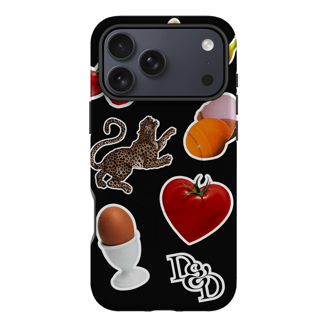 Sunday Stickers Black Printed Phone Cases by Desmond & Dempsey - The Dairy